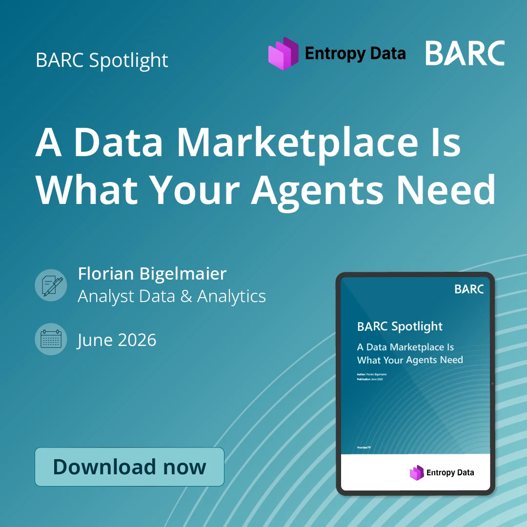 BARC Spotlight: A Data Marketplace Is What Your Agents Need, par Florian Bigelmaier, juin 2026. À télécharger.